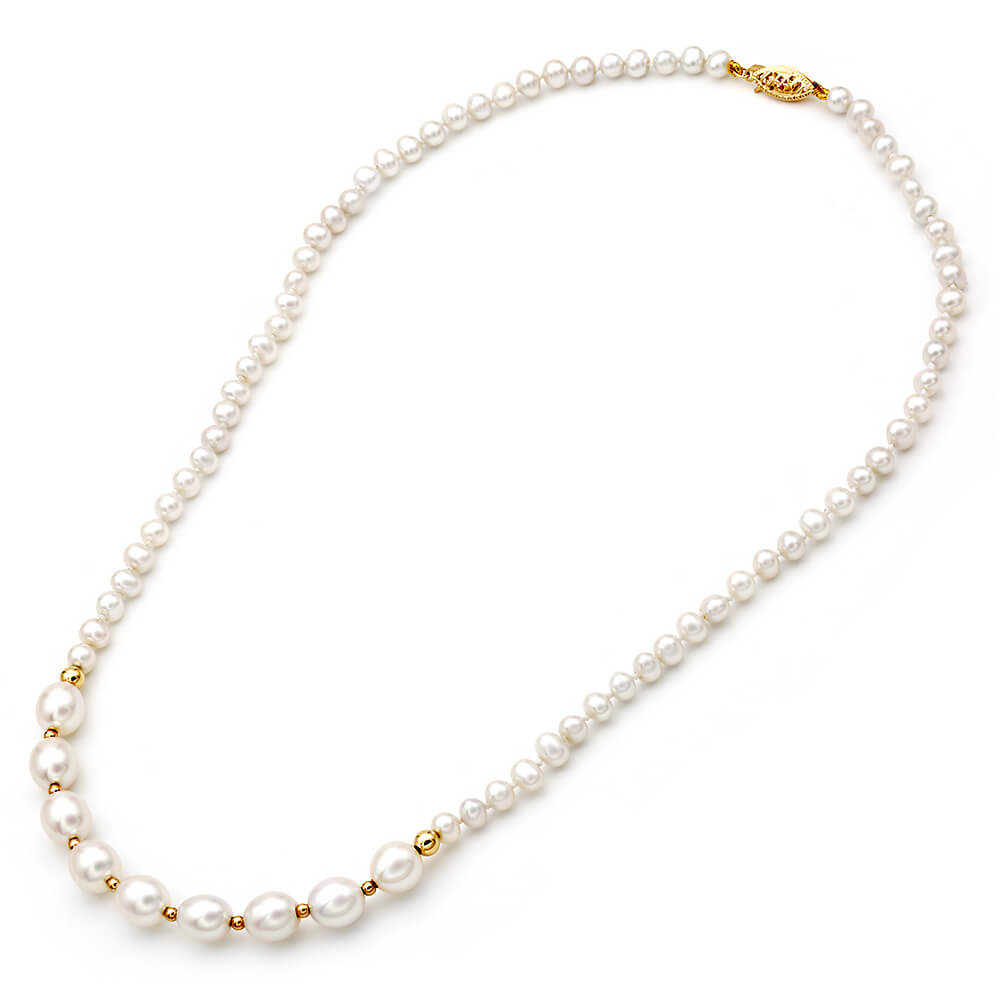 Κολιέ μαργαριτάρια Fresh Water Pearl 4,0-9,0mm Κ14
